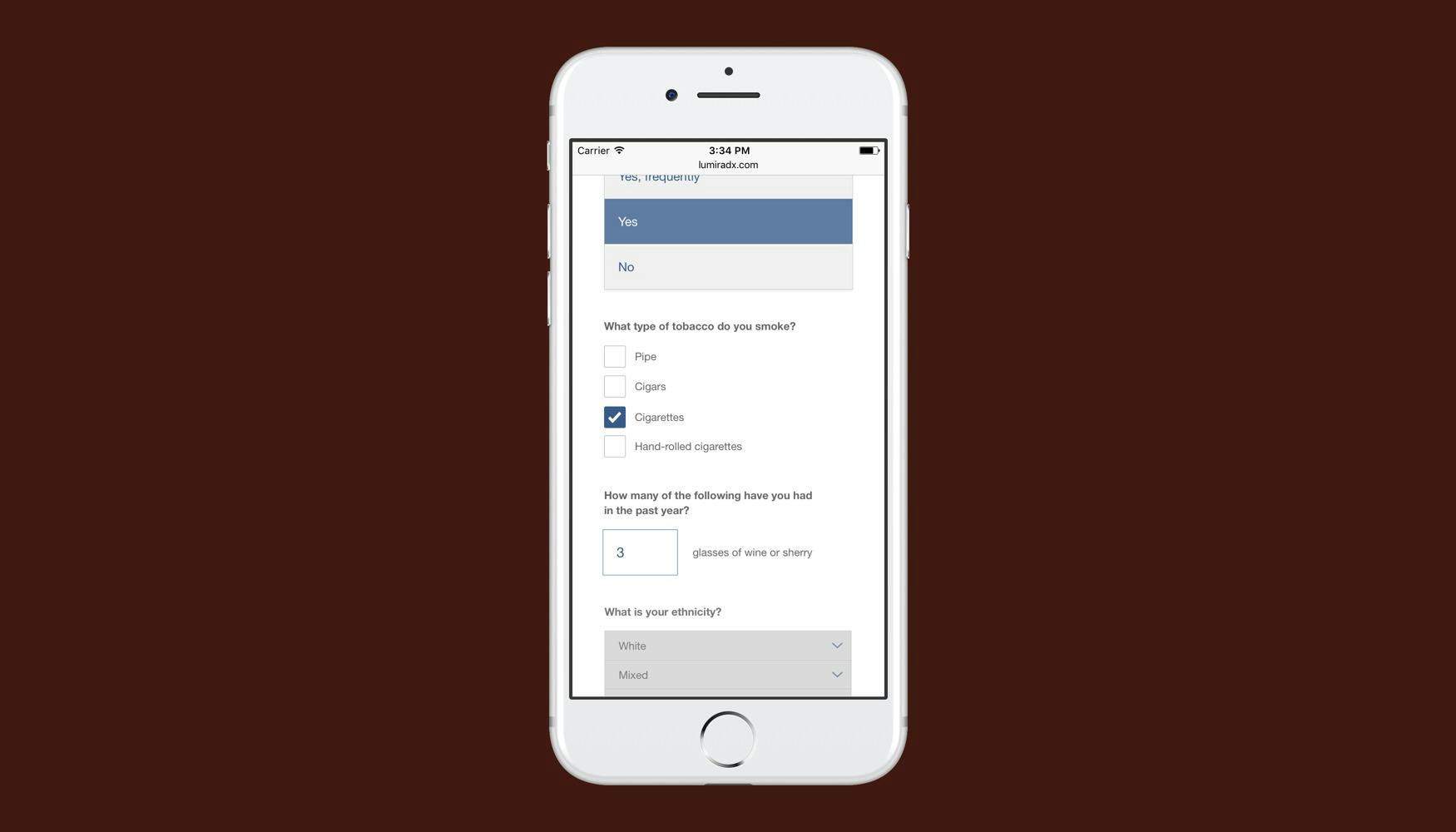 Sample input types from the form design system on the mobile Web.