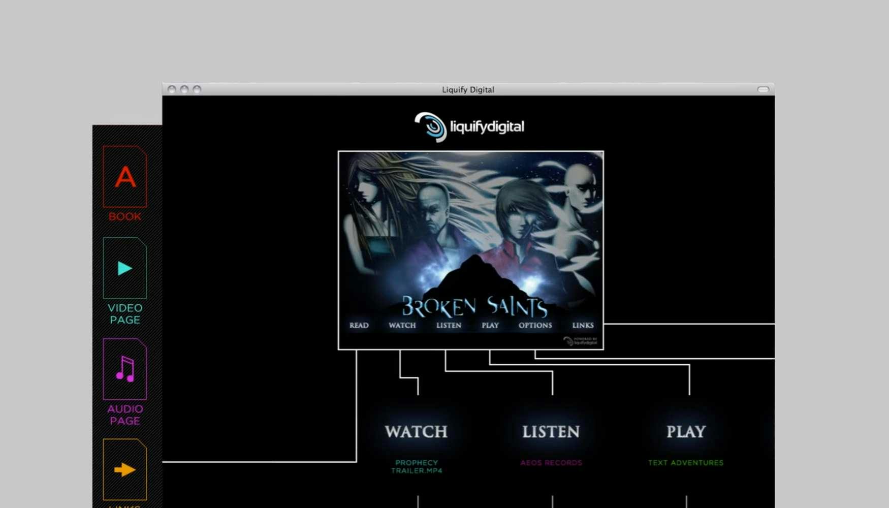 The main screen of the Liquify Digital app.